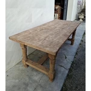 Monastery Farm Table In Solid Oak, Fully Pegged And Stripped Aerogommer