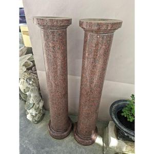 Pair Of 19th Century Granite Marble Columns From A Maison Bourgeoise