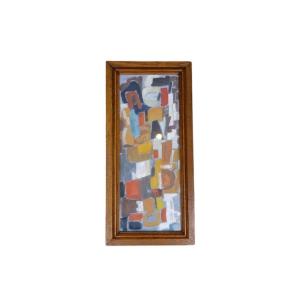 Abstract Composition In Red-orange, By Paule Voulet (20th Century)