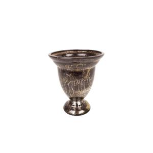 Black Ceramic Vase-cup By Lucien Brisdoux