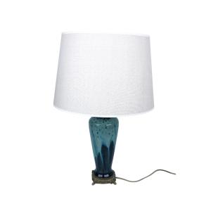 Early 20th Century Green Dripping Ceramic Lamp