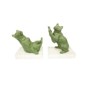 Pair Of "bear" Bookends After Thomas Cartier