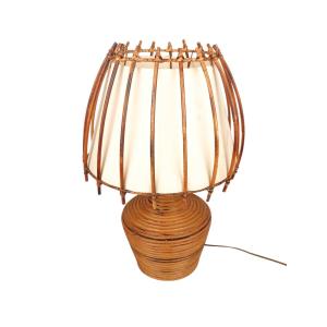 Rattan Lamp By Louis Sognot