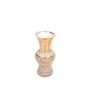Golden Ceramic Vase By Lucien Brisdoux