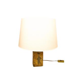 1990s Cement And Gold Leaf "compression" Lamp