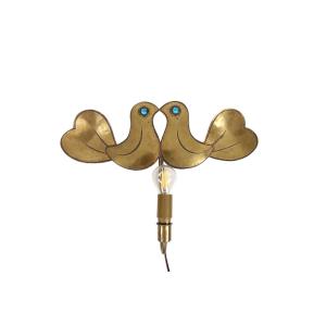 Candle Holder Forming A Wall Sconce In Gold Metal In The Style Of Mithé Espelt