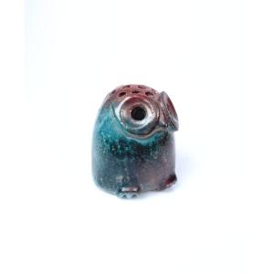 Ceramic Owl Flower Pick By Robert Chiazzo