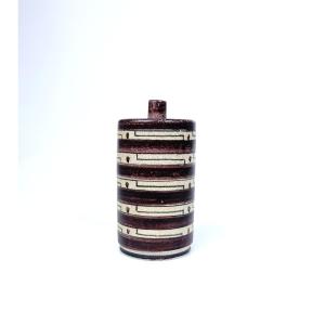 Covered Pot In Glazed Stoneware By Fritz Hudler