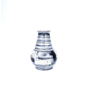 Glazed Stoneware Vase With Swollen Belly By Fritz Hudler 