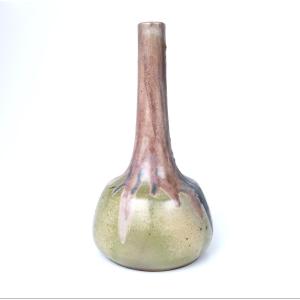 Vase With A Swollen Belly And Long Neck In Glazed Ceramic By Charles Greber