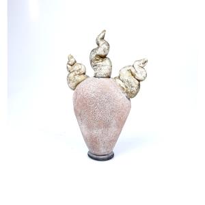 Raku Bottle Vase By François Belliard 