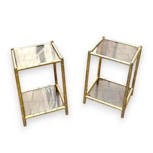 Pair Of Bamboo End Tables In The Style Of Maison Jansen