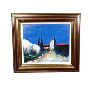 "provençal Landscape", Painting By Jean-louis Lacaze-laban