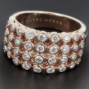 Vintage Van Cleef & Arpels Ring In 750 ‰ Yellow Gold Pearl Motif 36 Diamonds For 1.50cts B10421