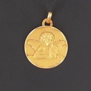 Angel Medal In 750 ‰ Yellow Gold - 1.5gr - Diameter 1.5cm