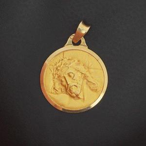 Christ Ecce Homo Medal In 750‰ Yellow Gold - B10443