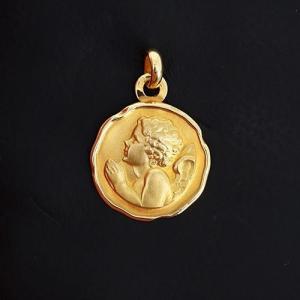 Prayer Angel Medal In Yellow Gold 750‰ B10698