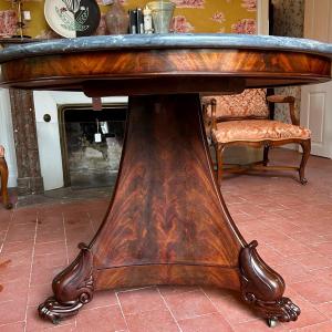 Large Tripod Pedestal Table In Mahogany From The Restoration Period.