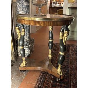 Empire Period Tripod Swan Neck Pedestal Table