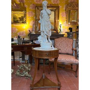 19th Century Carrara Marble Statue Of Ceres