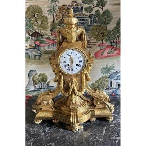 Louis XVI Style Gilt Bronze Salon Clock Known As “à La Turque” Signed F. Barbedienne