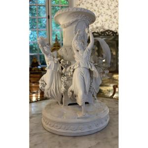 “neoclassical Dance” Biscuit Centerpiece, 19th Century