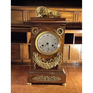 Empire Period Lion Mantel Clock