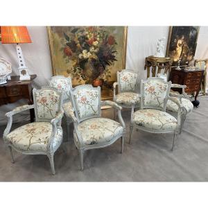 Set Of 6 Provençal Louis XVI Period Armchairs