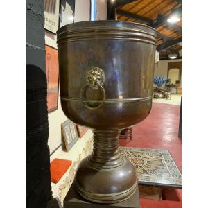 19th Century Hammered Brass Cooler