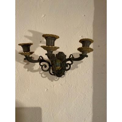  Four Bronze Sconces