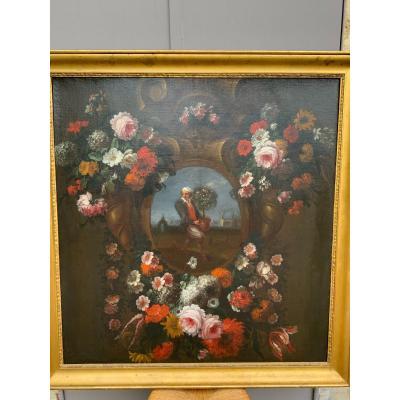 Oil On Canvas, Bouquets Of Flowers, Eighteenth Century