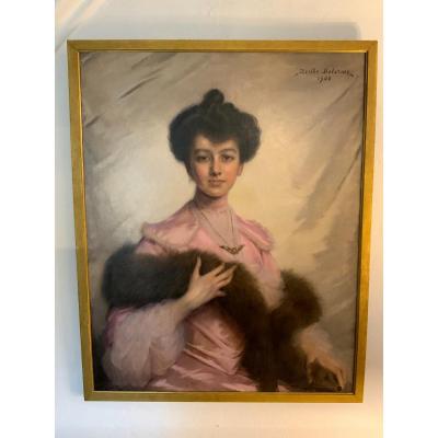 Portrait Painting Signed Berthe Delorme