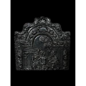 Antique Cast Iron Fireplace Backplate
