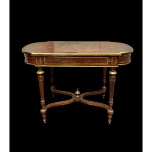 Napoleon III Center Table With Stretcher