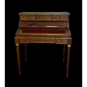 Louis XVI Style Mahogany Cylinder Desk