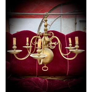 Dutch Bronze Chandelier