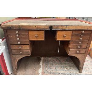 Watchmaker's Workbench With 14 Drawers