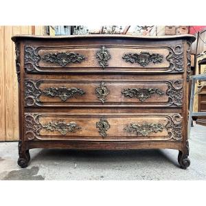 Louis XV Style Carved Walnut Tomb-shaped Commode - 18th Century