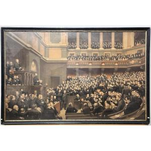 Large Historical Engraving: "the Senate Of The Third Republic" By Jules Garnier (1878)
