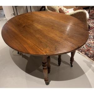 8-legged Center Table - Cherry Wood - 19th Century