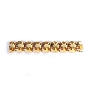 Tank Bracelet In 18 Karat Gold, Retro Tank Bracelet, Important Bracelet, Geometric Bracelet