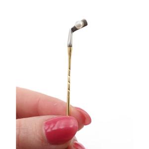 Art Deco Golf Tie Pin In 18 Karat Gold And Platinum, Art Deco Jewelry, Golf, Sport Collection