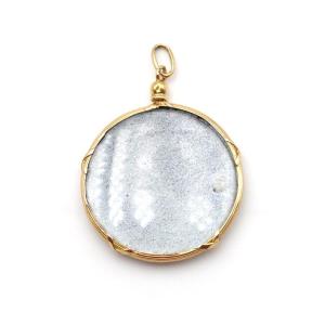 Victorian Glass Gold Locket In 18k Gold, Antique Gold Pendant, Locket Pendant, Antique Jewelry