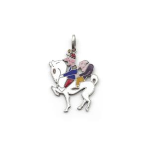 Lucky Charm Van Cleef And Arpels "the 3 Inseparables" Enameled In Styptor, Art Deco Charm