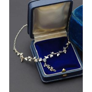 Ivy Art Nouveau Aquamarine Necklace In 18k Gold And Platinum, Antique Sentimental Necklace