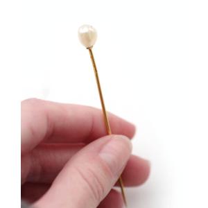 Fine Pearl Drop Pin In 18k Gold Antique Pin Set With A Certified Pearl 