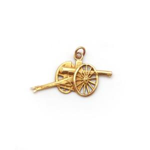 Glorious 75 Cannon Pendant In 18k Gold, French Patriotic Pendant, Glorieux 75
