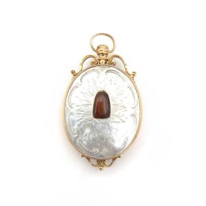 Antique Reliquary Locket Pendant In 18k Rose Gold, Religious Pendant, Secret Locket