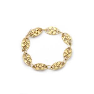 French Art Nouveau Ivy Leaves Bracelet 18k Gold, Art Nouveau Jewel