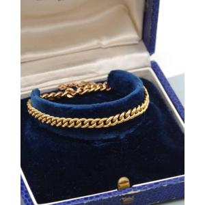 Antique Curb Chain Bracelet In 18 Karat Hollow Gold